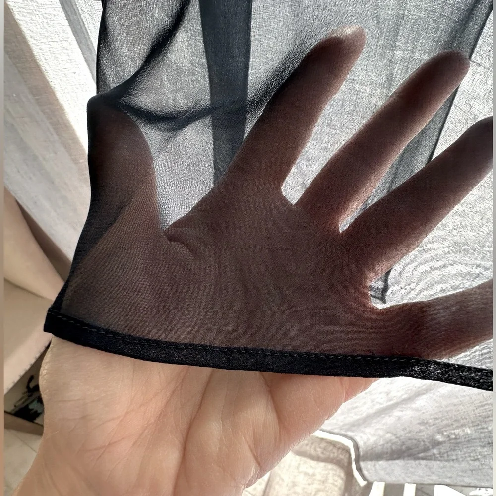 Navy blue silky scarf/wrap - Picture 3 of 4